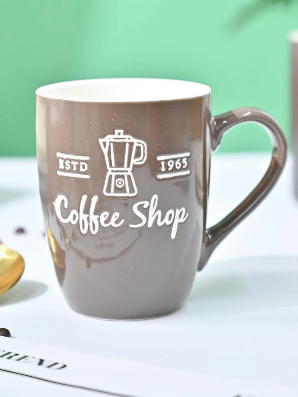 VON CASA Brown Mug (Coffee Shop) - 340Ml