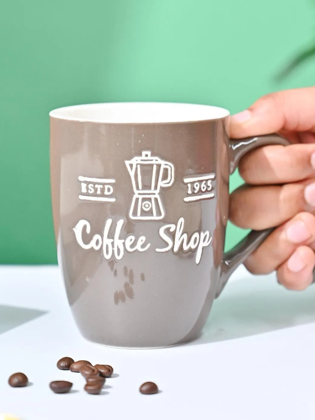 VON CASA Brown Mug (Coffee Shop) - 340Ml