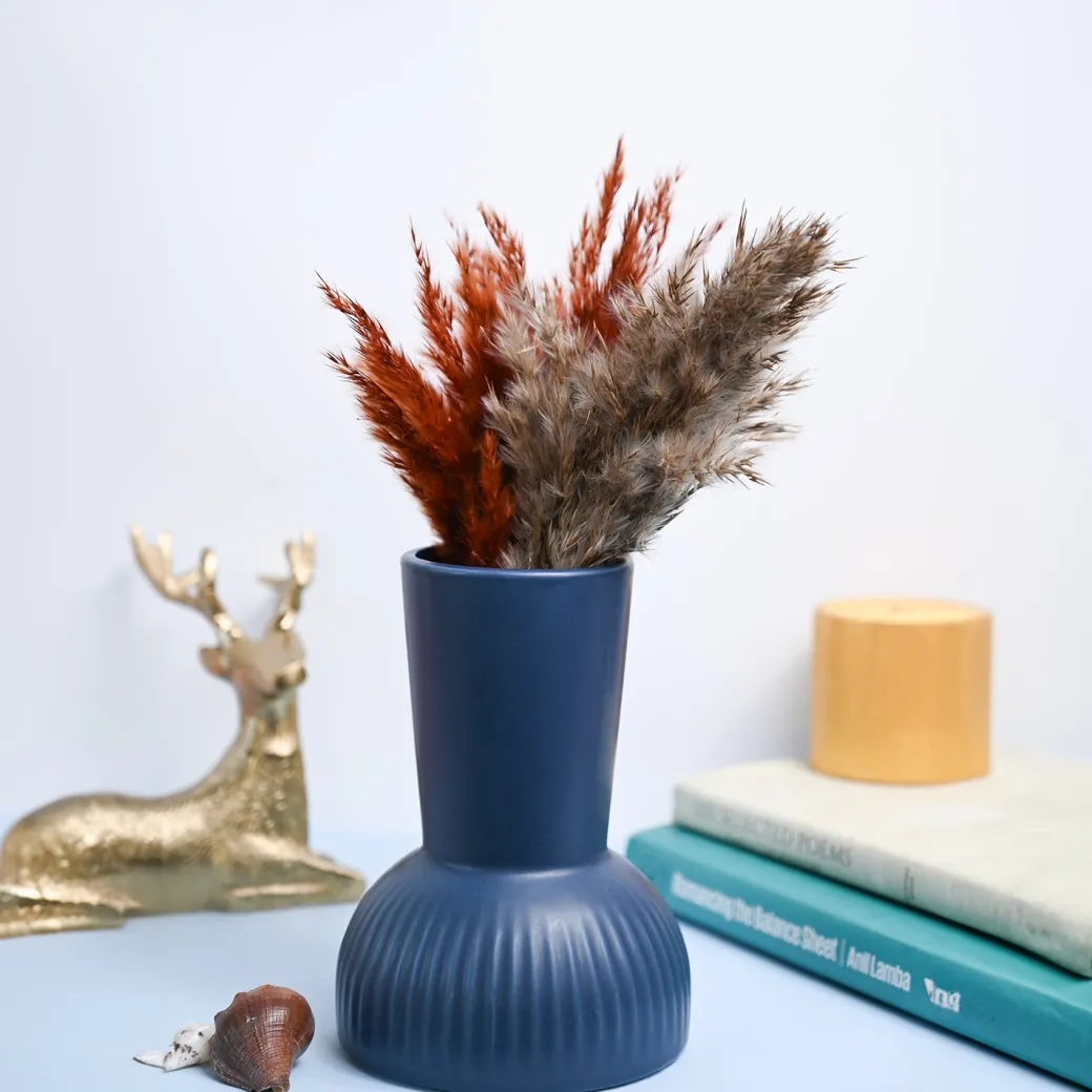 VON CASA Ceramic Blue Vase