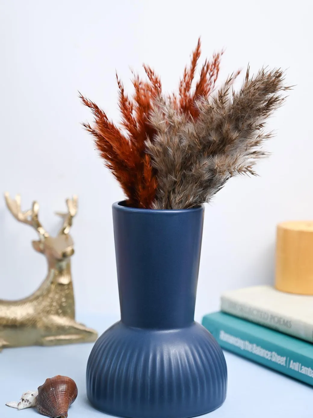 VON CASA Ceramic Blue Vase