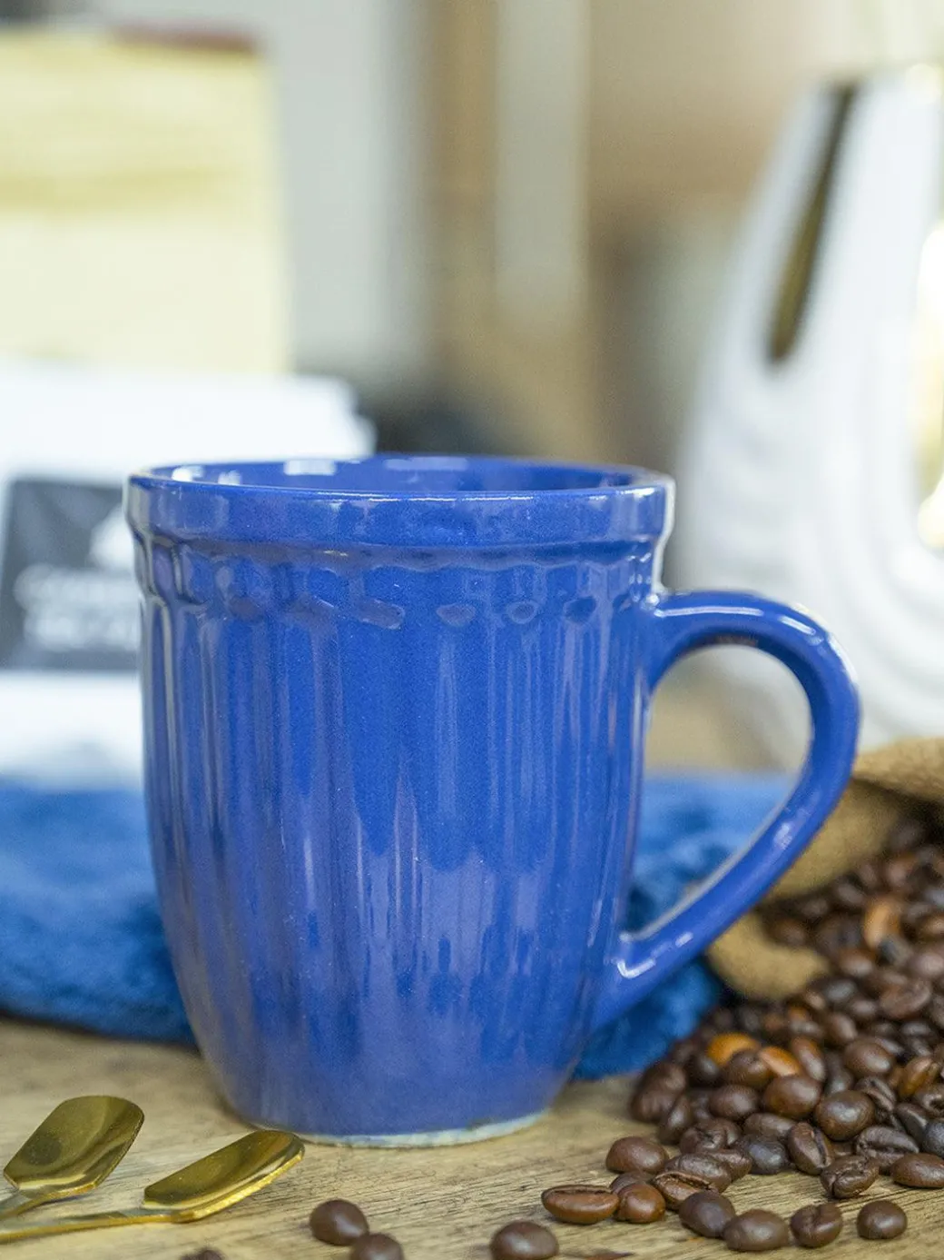 VON CASA Ceramic Coffee & Tea Mug - 300 Ml, Blue