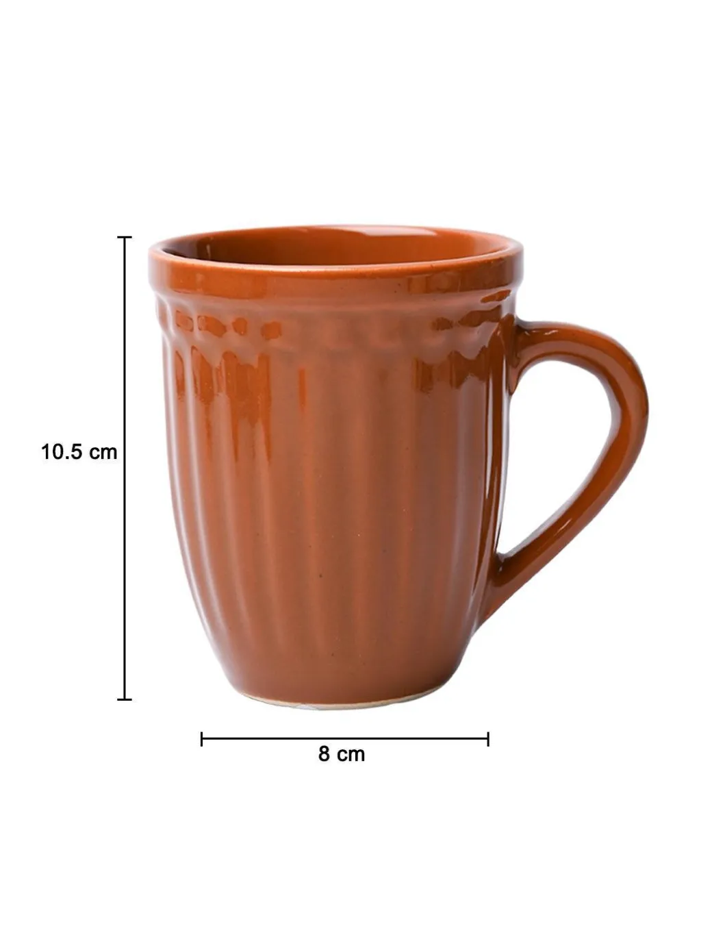 VON CASA Ceramic Coffee & Tea Mug - 300 Ml, Brown