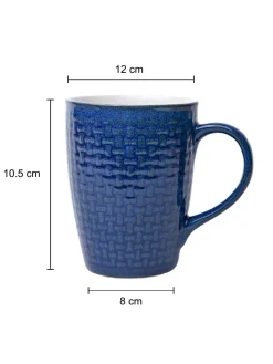 VON CASA Ceramic Coffee Mug - 320 Ml, Blue
