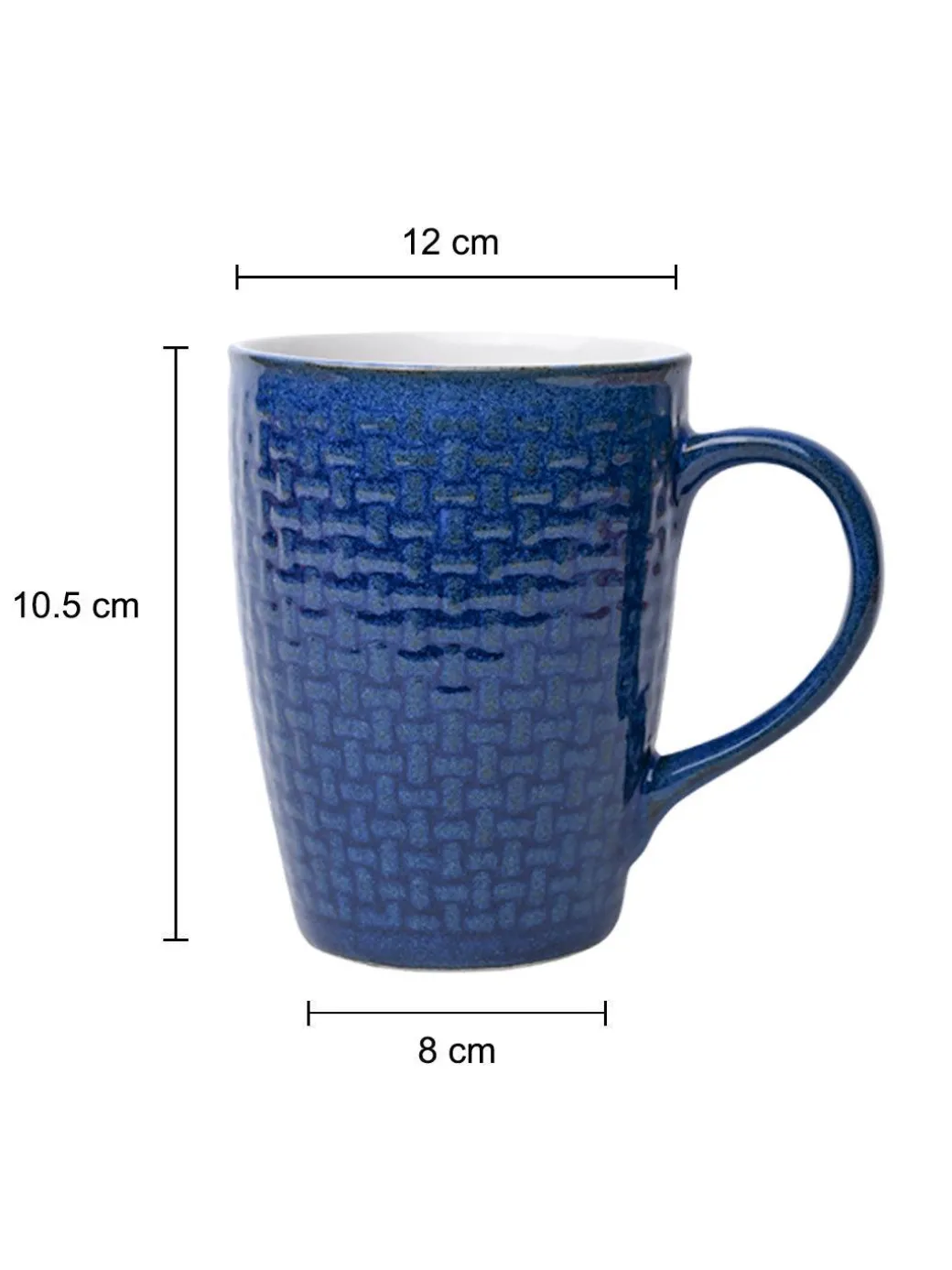 VON CASA Ceramic Coffee Mug - 320 Ml, Blue