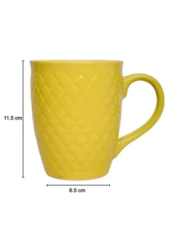 VON CASA Ceramic Coffee Mug - 320 Ml, Yellow