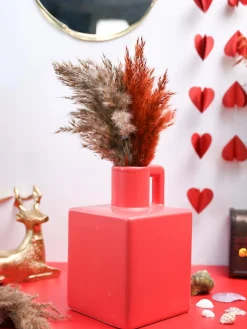 VON CASA Ceramic Red Vase