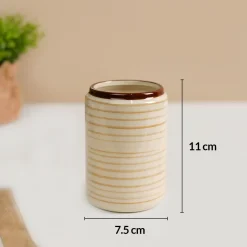 VON CASA Fine-Lined Ceramic Bathroom Set (Set Of 2)