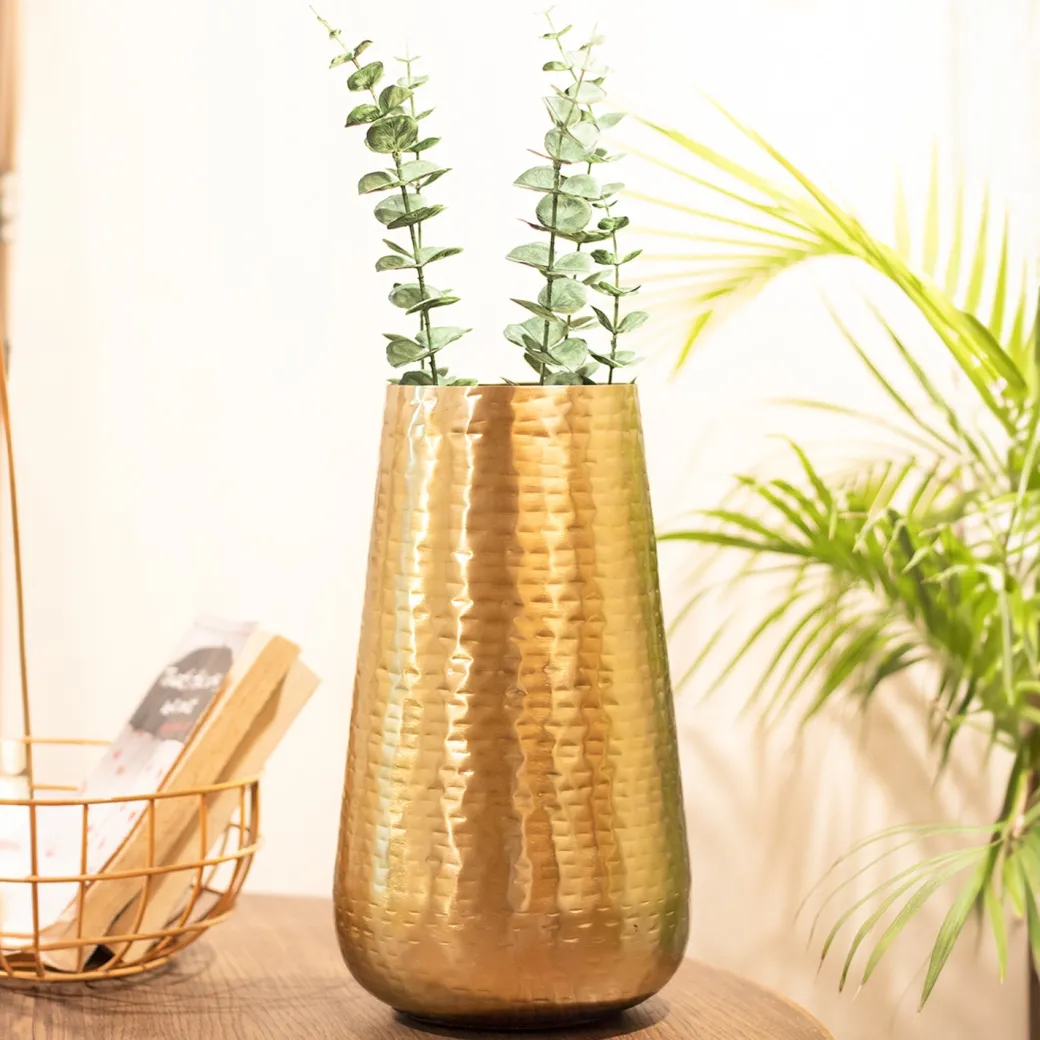 VON CASA Gold Cylindrical Flower Vase