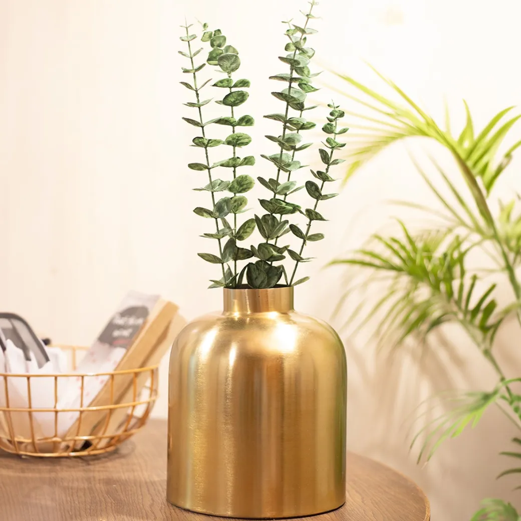 VON CASA Gold Cylindrical Flower Vase