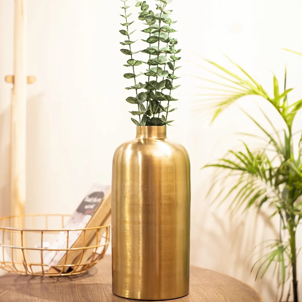 VON CASA Gold Cylindrical Flower Vase