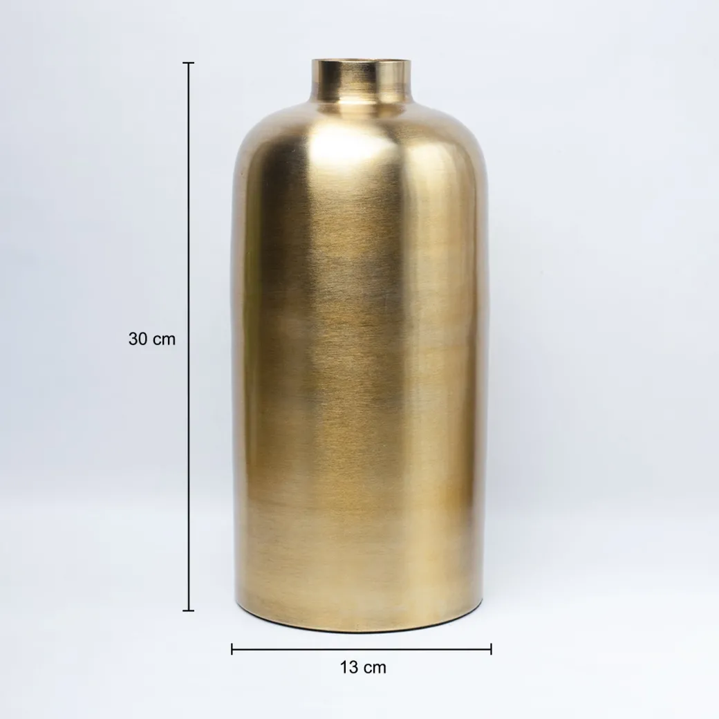 VON CASA Gold Cylindrical Flower Vase