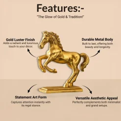VON CASA Golden Embossed Dancing Horse