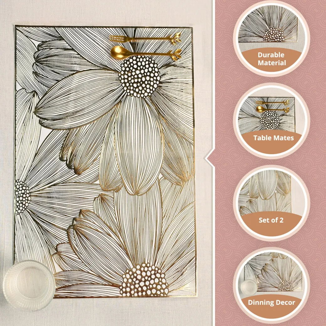 VON CASA Golden Placemat Set Of 2