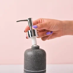VON CASA Grey Polyresin Soap Dispenser – Sleek & Durable