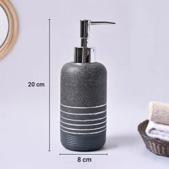 VON CASA Grey Polyresin Soap Dispenser – Sleek & Durable