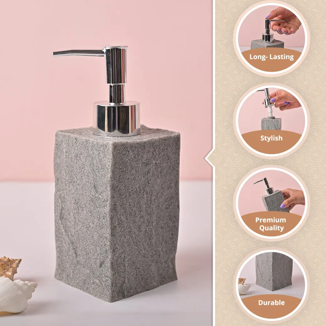 VON CASA Grey Polyresin Soap Dispenser