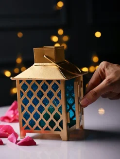 VON CASA Iron Golden + Blue Lantern