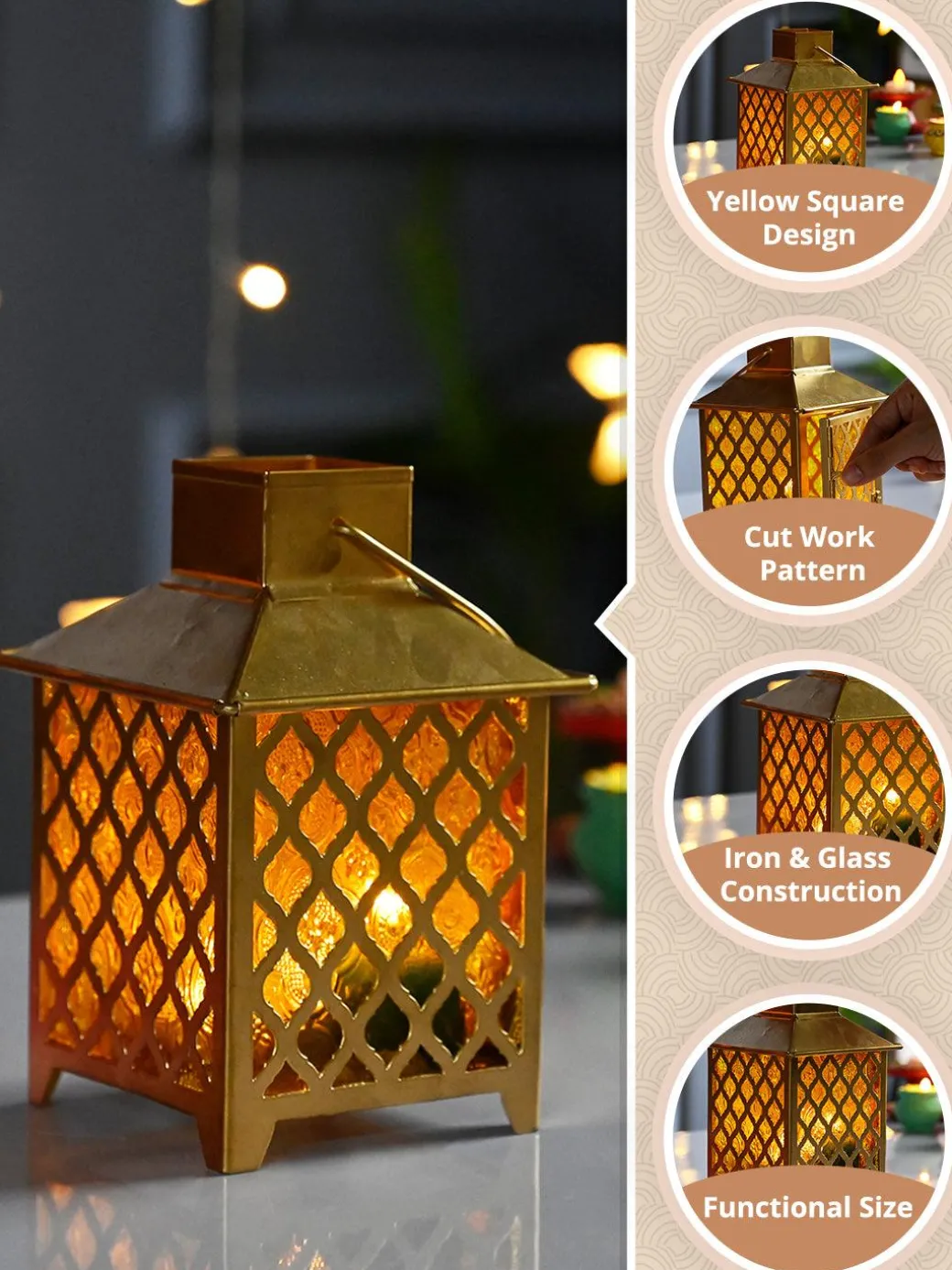 VON CASA Iron Golden + Yellow Lantern