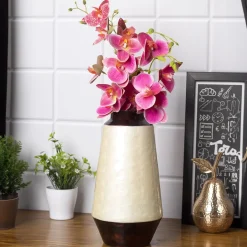 VON CASA Ivory Bud Shape Vase (Ivory Enamel)