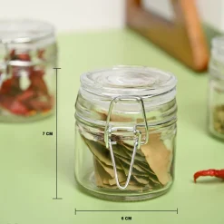 VON CASA Jar Set of 4 PCS 80ml - Transparent Glass Glossy Finish