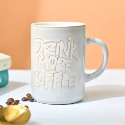 VON CASA Light Blue Mug (Drink More Coffee) - 420Ml