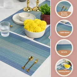 VON CASA Light Blue Placemat Set Of 6
