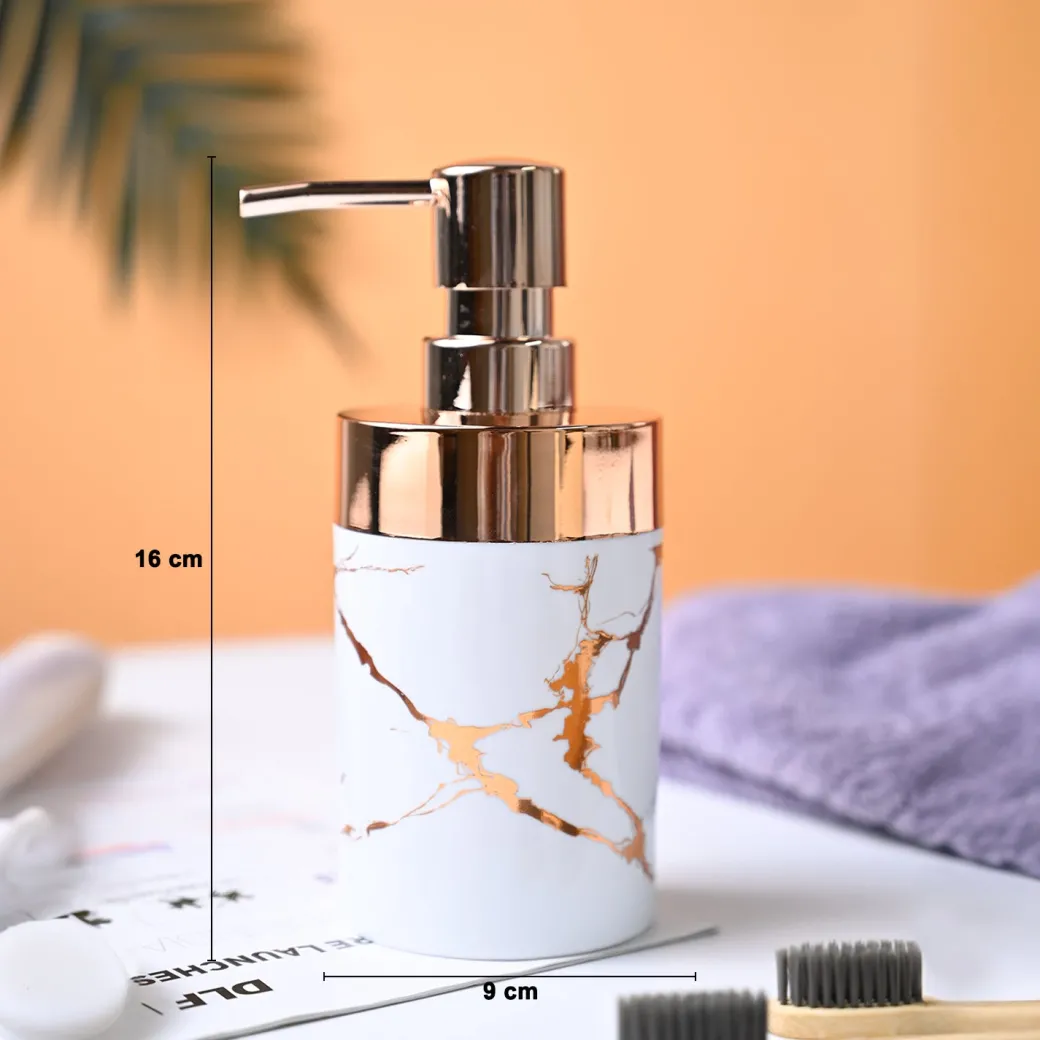 VON CASA Marble Soap Dispenser - White