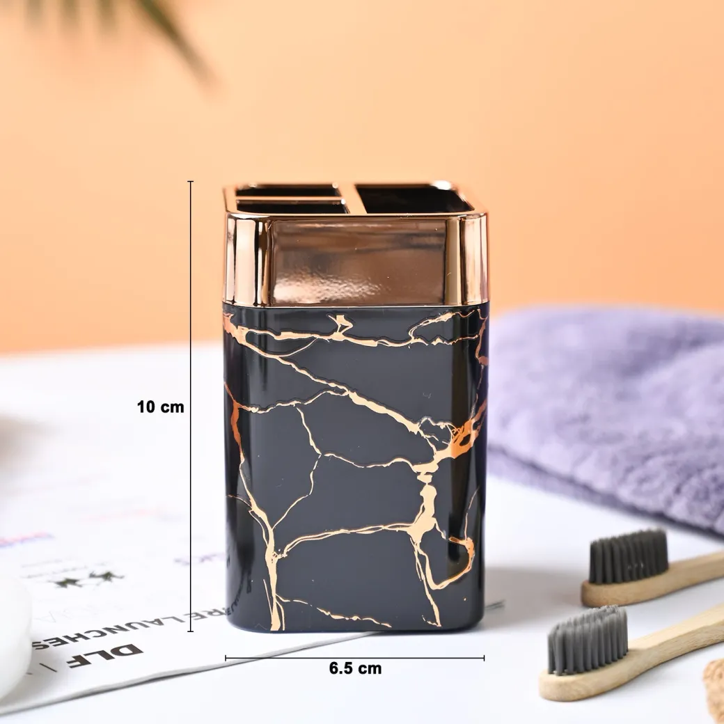 VON CASA Marble Textured Bathroom Set - Black
