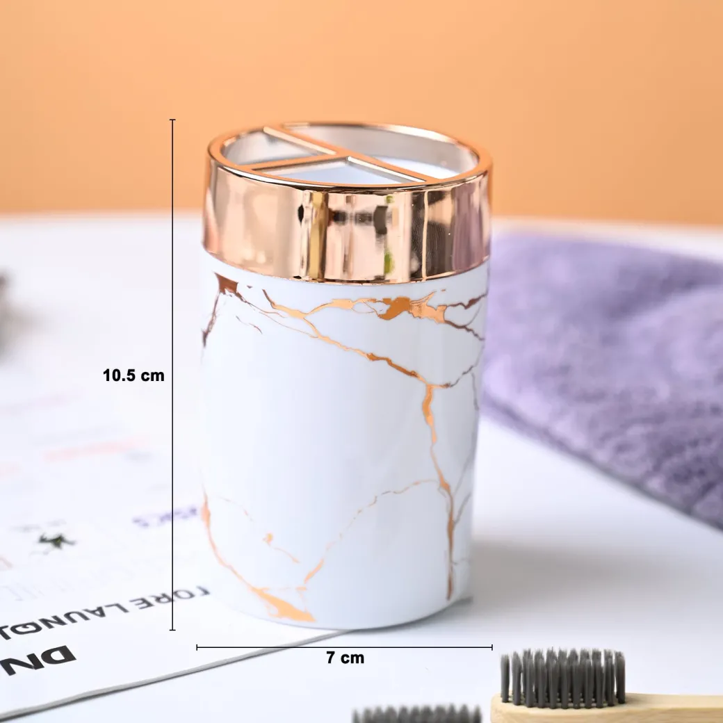 VON CASA Marble Toothbrush Holder - White