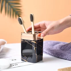 VON CASA Marble Toothbrush Holder - Black