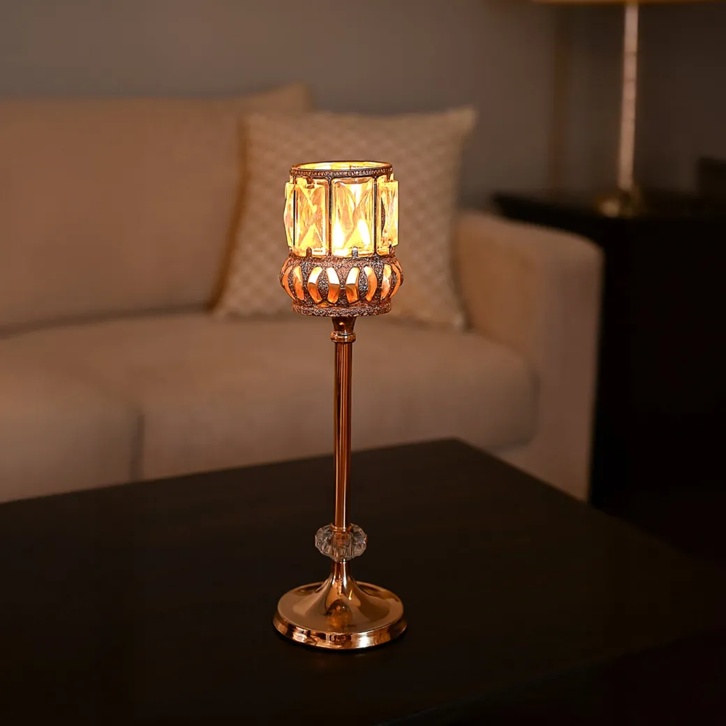VON CASA Medium Golden Filigree T-Light Holder