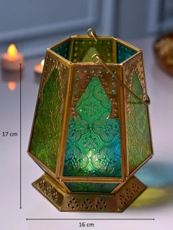 VON CASA Metal Hexagon Shaped Tea Light Votive Candle Holders