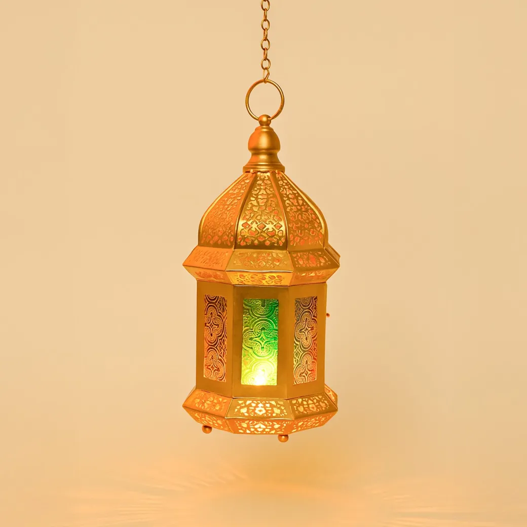 VON CASA Moroccan Domed Lantern – Multi-Colour Glow