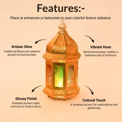 VON CASA Moroccan Domed Lantern – Multi-Colour Glow