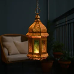 VON CASA Moroccan Domed Lantern – Multi-Colour Glow