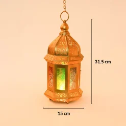 VON CASA Moroccan Domed Lantern – Multi-Colour Glow