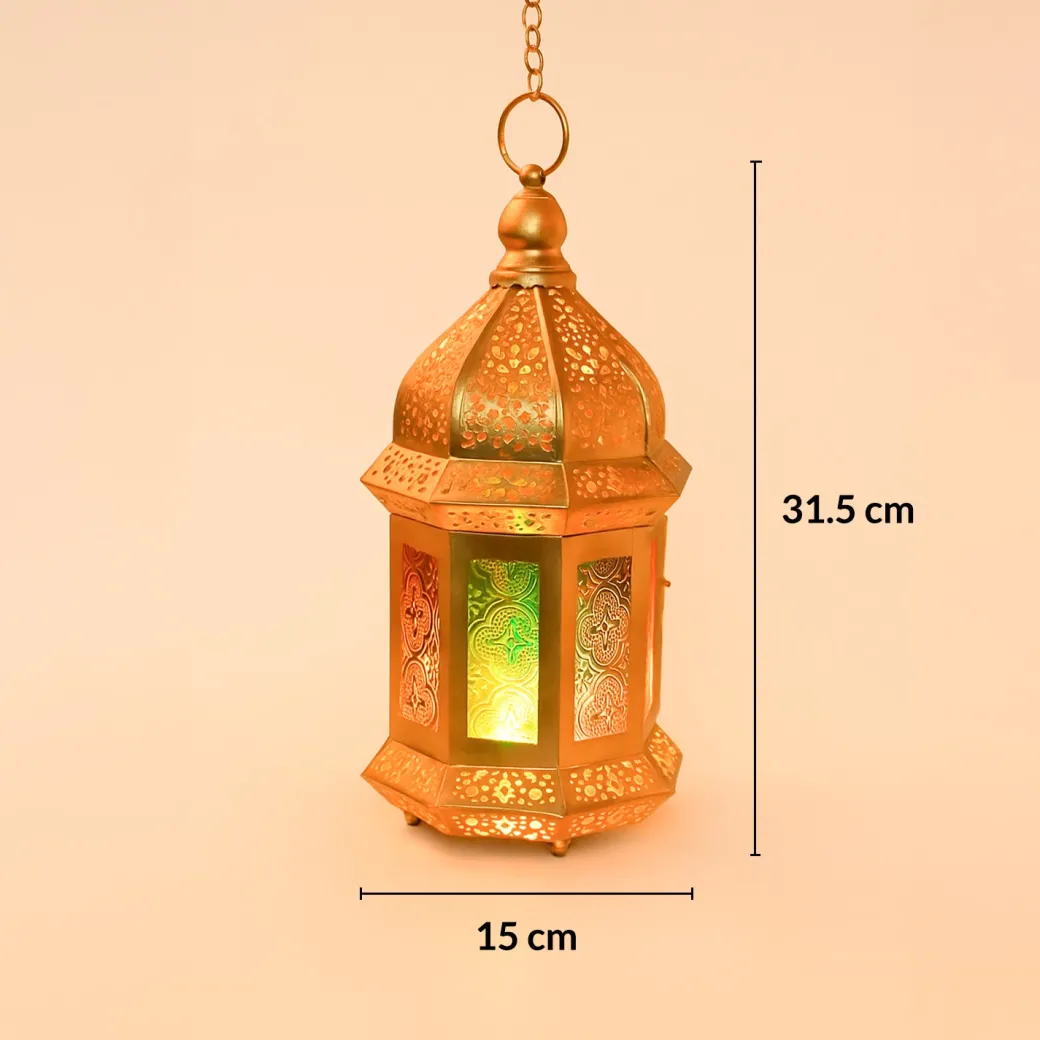 VON CASA Moroccan Domed Lantern – Multi-Colour Glow