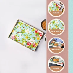 VON CASA Multicolour Floral Large Serving Tray