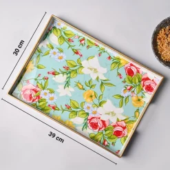 VON CASA Multicolour Floral Large Serving Tray