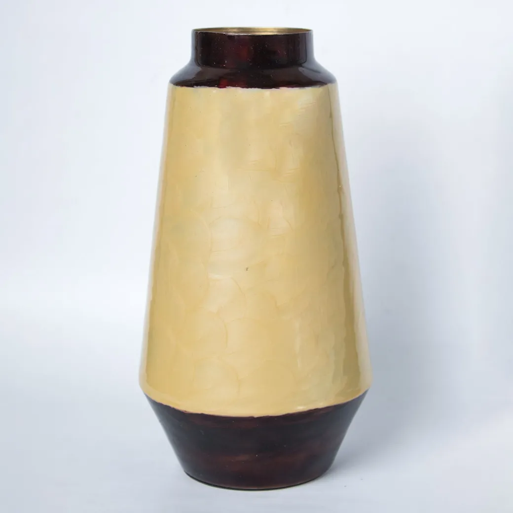 VON CASA Mustard Bud Shape Vase (Mustard Enamel)