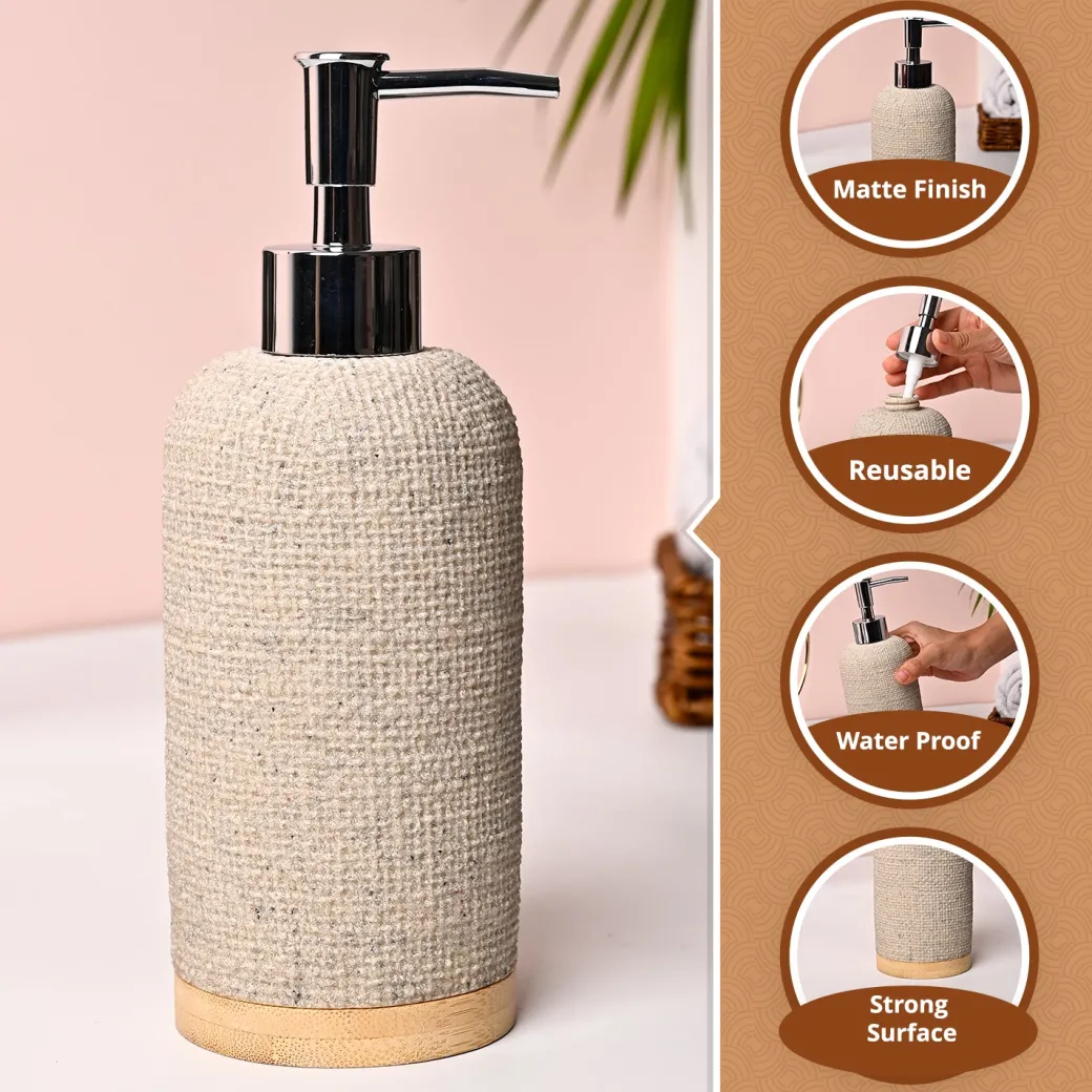 VON CASA Off-White Polyresin Soap Dispenser - 310ml