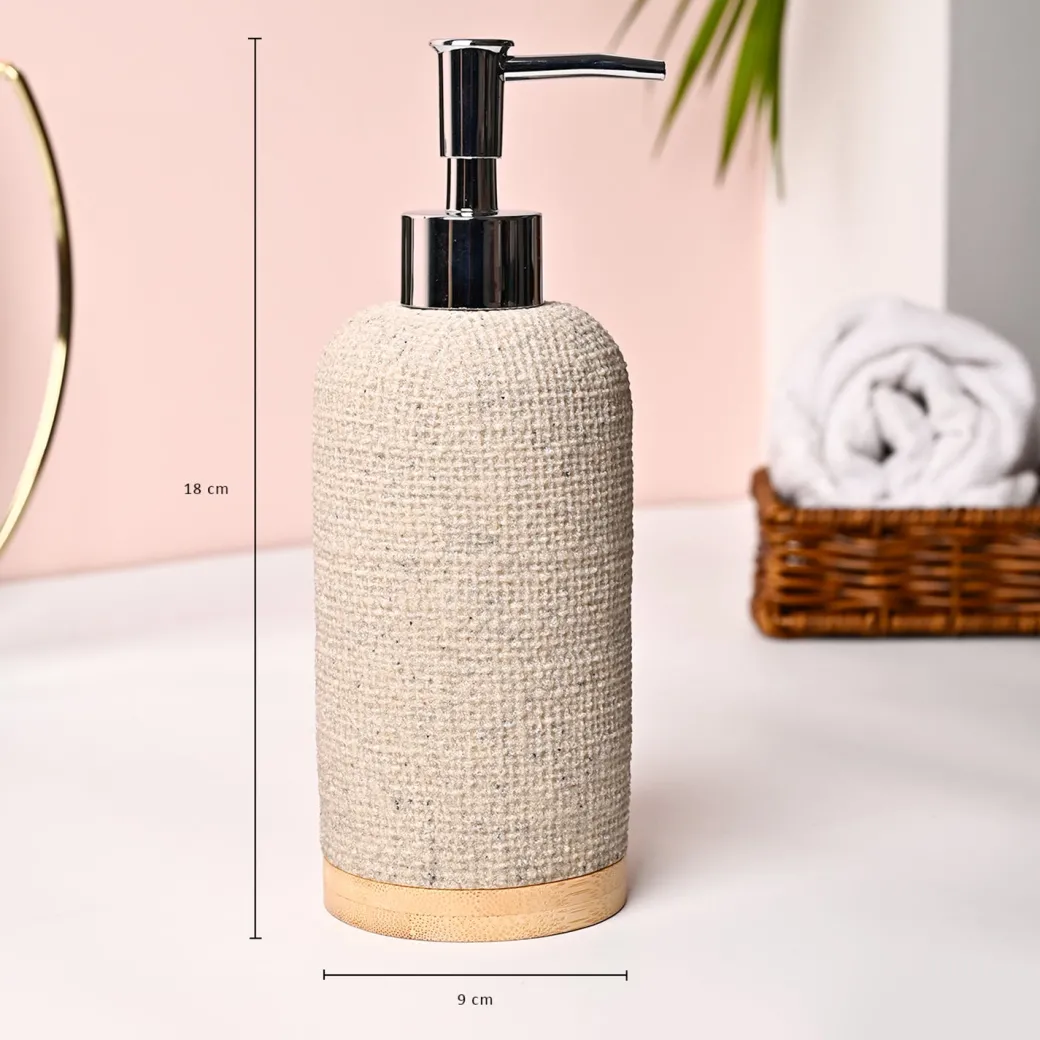 VON CASA Off-White Polyresin Soap Dispenser - 310ml