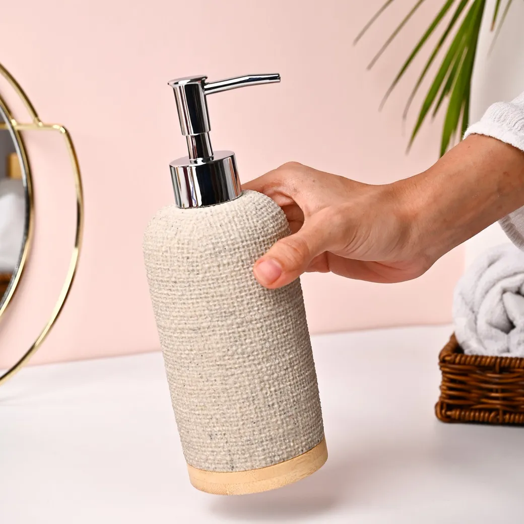 VON CASA Off-White Polyresin Soap Dispenser - 310ml