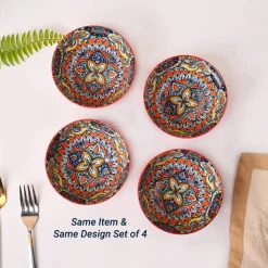 VON CASA Orange Ceramic Bowl Set Of 4