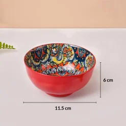 VON CASA Orange Ceramic Bowl Set Of 4