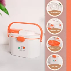 VON CASA Orange White Plastic First Aid Box