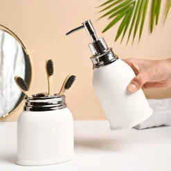 VON CASA 2Pcs White Ceramic Bathroom Set