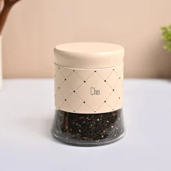 VON CASA Peach Argyle Chai & Cheeni Jar Set