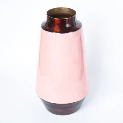 VON CASA Pink Bud Shape Vase (Pink Enamel)