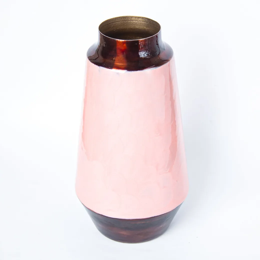 VON CASA Pink Bud Shape Vase (Pink Enamel)